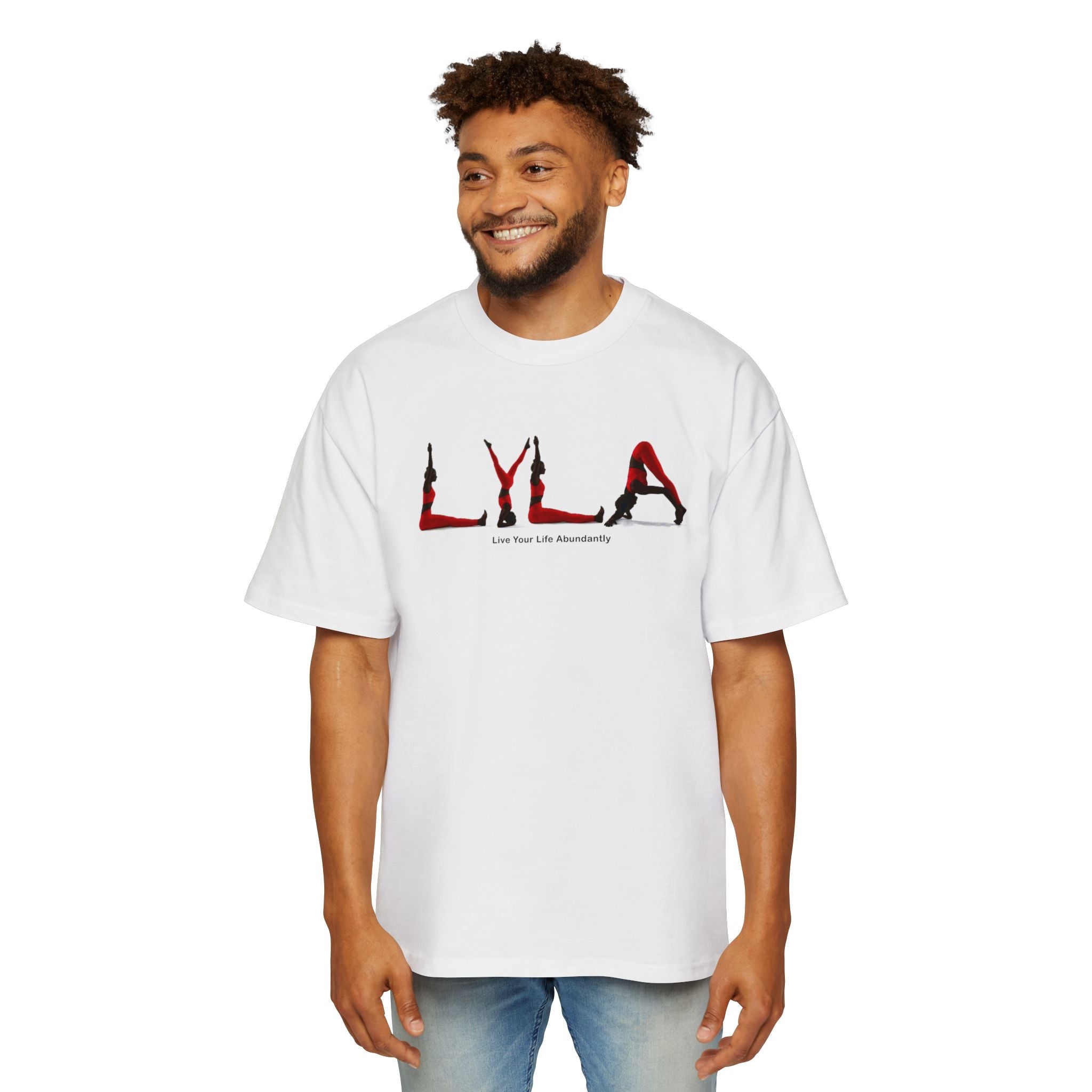Yoga Pose Love Tee - Men's Oversized Graphic T-Shirt