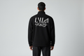 Black Lux Patched Quarter Zip Sweater